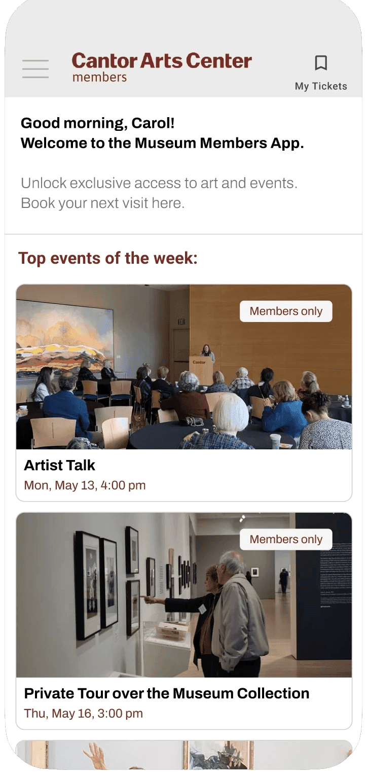 Cantor app prototype — Home page