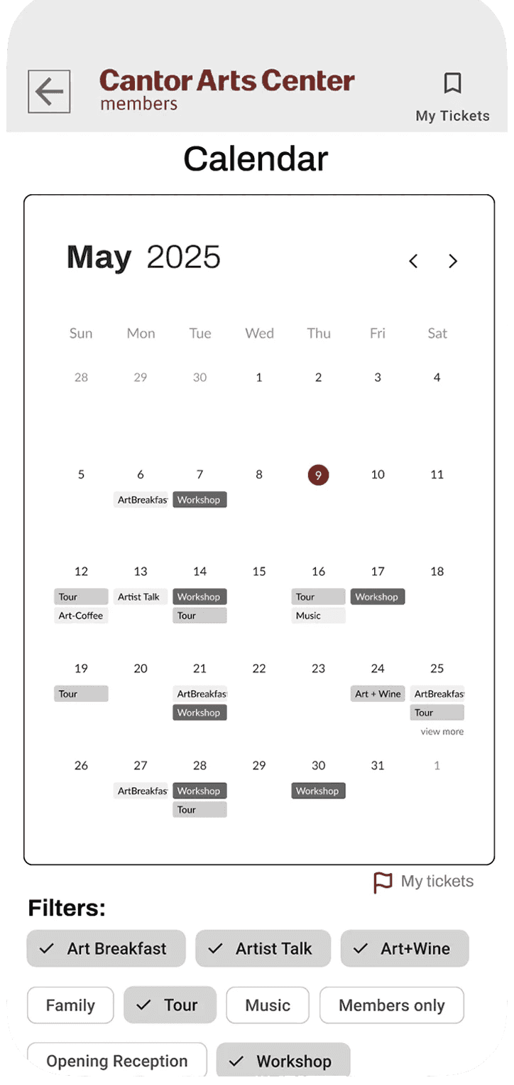 Cantor app prototype — Calendar