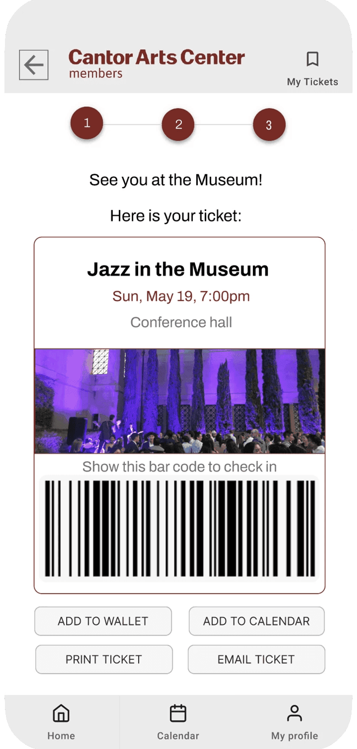 Cantor app prototype — Ticket