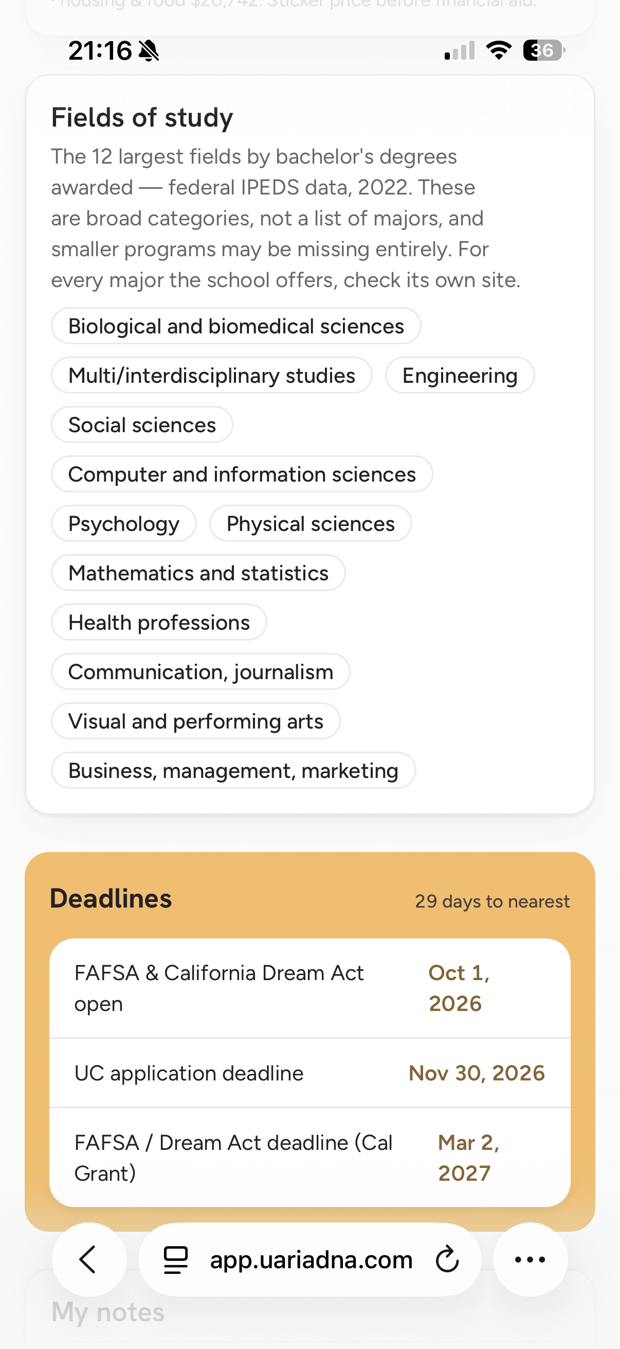 U-Ariadna — Deadlines