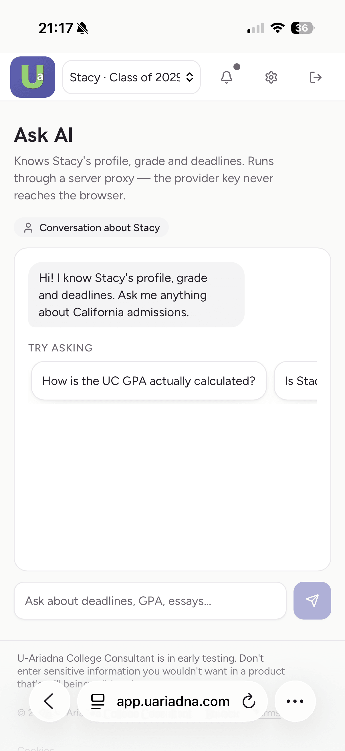U-Ariadna — Ask AI